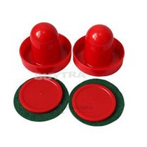 2PCS Red Mini Air Hockey Pusher Mallet Red Air Hockey Table