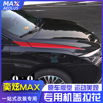 适用于东风风神奕炫MAX车身拉花 max外观改装专用机盖拉花改色膜