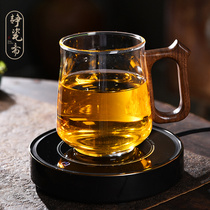 静瓷斋玻璃泡茶杯大容量水杯简约茶水分离杯办公室智能恒温垫套装