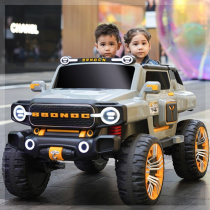 儿童电动车四轮汽车坦克遥控越野车双人300宝宝玩具可坐大人童车