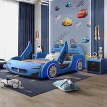 儿童床男孩汽车床1.5m多功能男童卡通创意真皮单人车子型可定制床