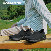 Skechers斯凯奇GO WALK 6 健步鞋男鞋一脚蹬夏季网面透气运动鞋子