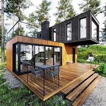 二层住人钢结构集装箱房子可移动 预制模块化住宅设计建造
