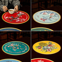 中式餐中国风茶86540465桌垫防烫垫子餐具餐桌垫垫花茶垫布瓶装饰