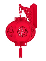 2024龙年新年装饰春节过年福字大红灯笼阳台一对无纺布植绒中国风