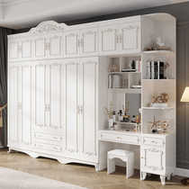 欧式雕花衣柜家用卧室现代简约四五六门带梳妆台顶柜边柜包送安装