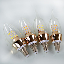LED尖泡拉尾泡蜡烛灯泡9w白光暖光黄光水晶灯光源配件欧式吊灯光