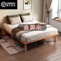 实木床无床头床榻榻米全榉木悬浮床现代简约小户型卧室大床可定制