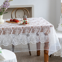 法式白色蕾丝桌布轻奢高级感台布餐桌布圆桌盖布长方形户外花园
