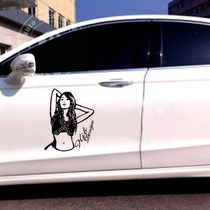 轿车SUV汽车车身机盖车门车贴个性美女装饰拉花贴纸划痕遮挡贴画