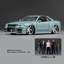 JADA佳达 1/24 合金汽车模 模速度与激情 浅蓝色GTR34