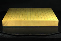 日本围棋盘 黑木制作 本榧天地柾 1.55寸 一枚板   番號5261