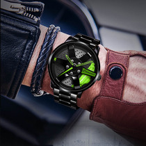 正品全新全自动机芯手表男士学生韩版跑车轮胎防水非机械石英手表