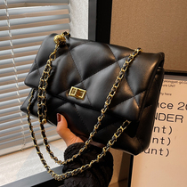 黑色包包女2024新款爆款时尚高级感单肩小方包洋气百搭链条斜挎包