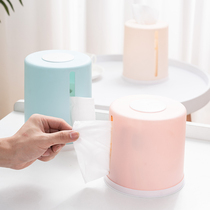 创意纸巾盒北欧茶几抽纸盒塑料餐厅圆形卷纸筒桌面客厅家用卷纸盒