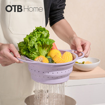 OTB折叠沥水篮食品级硅胶洗菜盆耐高温蔬菜洗水果