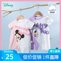 迪士尼联名贝贝怡婴儿衣服夏季宝宝连体衣空调服婴幼儿哈衣夏装