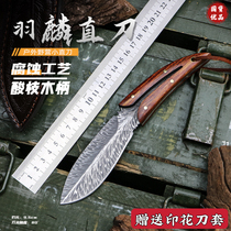 龙泉手把刀户外露营便捷多用刀家用水果刀吃牛羊肉专用切割肉小刀
