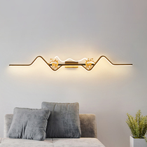 新款创意现代简约客厅卧室沙发电视背景墙长条装饰床头灯横款壁灯
