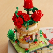 玫瑰花房DIY手工礼物生日送闺蜜男女朋友小颗粒积木拼装玩具模型