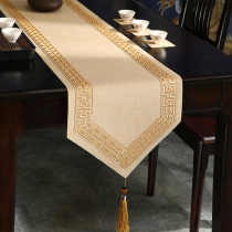 茶桌布新中式茶席禅意餐桌长条桌布防水桌旗轻奢高端茶几装饰垫布