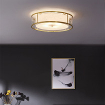 新中式吸顶灯圆形卧室灯客厅全铜灯具现代简约中国风新款