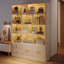 书架落地客厅防尘带门置物架展示柜家用靠墙储物收纳柜子学生书柜