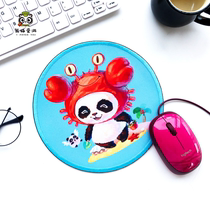 熊猫爱游 创意可爱鼠标垫电脑办公游戏滑鼠圆形动漫卡通小清新