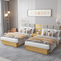 酒店宾馆专用床标间单间民宿公寓单双人床全套定制家具宿舍客房床