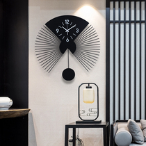 新中式钟表客厅家用电视背景墙装饰现代简约时钟时尚创意挂钟大气