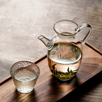 日式高硼硅耐热玻璃茶壶小号绿茶花茶壶仿宋执壶泡茶过滤自带滤网