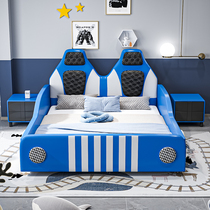 儿童床男孩汽车床卧室创意多功能单人实木床卡通带护栏小孩跑车床