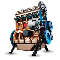 土星文化发动机金属拼装模型微型涡扇V8八缸四缸电动迷你引擎玩具