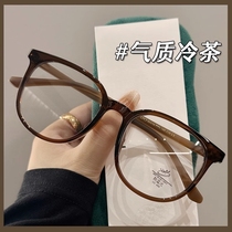 大框tr90眼镜近视女专业可配散光镜片素颜显瘦茶色眼睛镜框防蓝光
