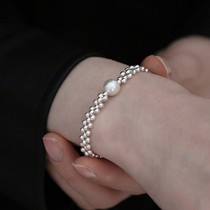 米兰【设计师】Ckcotik淡水珍珠编织纯银手镯手链女本命年小众