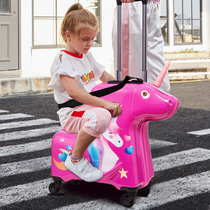 儿童汽车行李箱男童独角兽拉杆箱女童可坐可骑宝宝可爱卡通旅行箱
