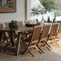 叕木 |实木阳台茶桌椅组合庭院休闲户外可折叠餐椅子印尼度假酒店