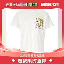 香港直邮Versace范思哲男士短袖T恤衫圆领白色印花图案透气舒适