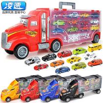 仿真车可爱儿童消防玩具车铝合金玩具车运输型户外集装箱可坐人