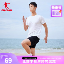 中国乔丹运动套装男2024夏季新款男士宽松健身跑步速干短袖两件套
