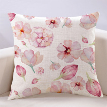 唯美小清新粉色沙发客厅搭配女孩床上抱枕现代水彩碎花田园风靠垫