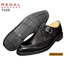 REGAL丽格商务休闲手工固特异英伦孟克皮鞋青年男鞋T69B
