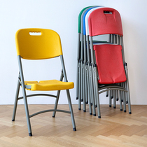 折叠靠背椅家用久坐舒适餐厅椅便携办公会议椅凳子电脑椅塑料椅子