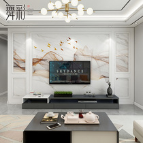 客厅壁纸现代简约时尚线条大气电视背景墙墙布沙发影视墙装饰壁画