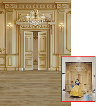 迪士尼公主写真背景布影楼婚纱情侣摄影背景欧式宫殿拍照贝儿公主