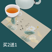 茶巾吸水茶席桌布高档茶台小号毛巾中式禅意茶具配件长条功夫茶布