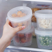 葱花姜蒜保鲜盒食品级沥水备菜冰箱专用调料装放姜片蒜末收纳盒小