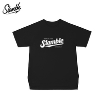 SLAMBLE夏季新款宽松运动短袖t恤男速干美式字母印花投篮服半袖潮