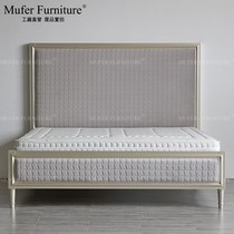 慕妃高端定制家具美式欧式1.51.8米轻奢实木布艺双人床GC1085