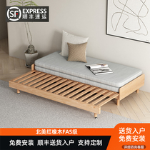 全实木沙发床小户型客厅多功能推拉床折叠两用榻榻米北欧实木床